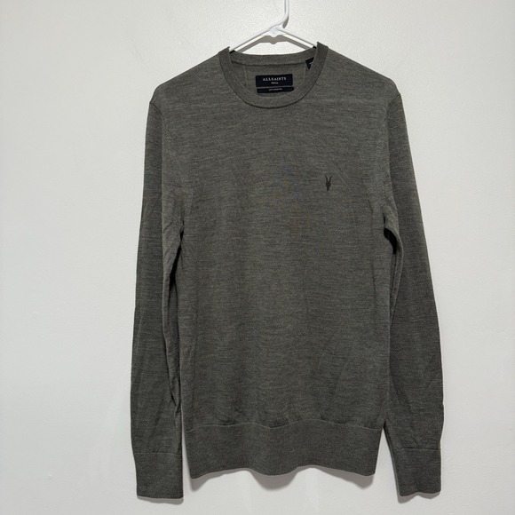 All Saints Mode Merino Wool Crew Crewneck Sweater‎ in Green Size Small